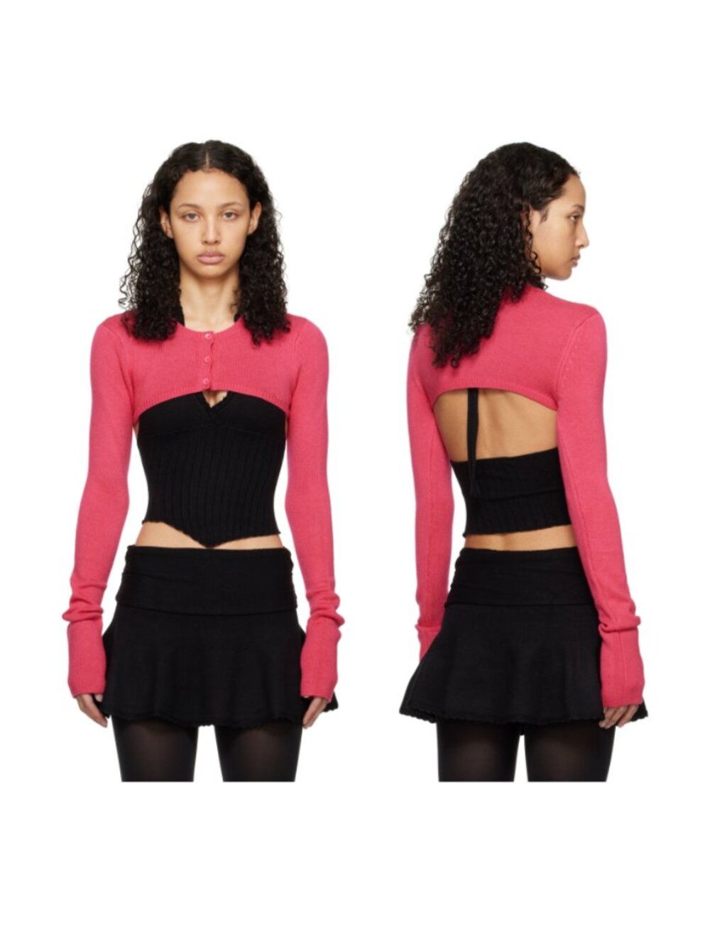 GUIZIO Pink Micro Cardigan